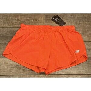 New Balance Womens Running Shorts Coral/orange Core 3in Woven Adjustable Waist L
